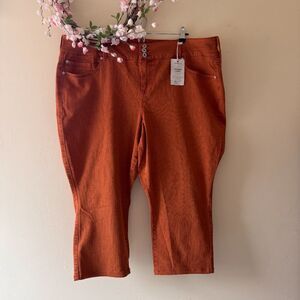 TORRID Jeggings Jean Crop Size 24 Pumpkin Color First At Fit